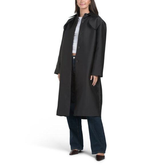 SANDRO NOIR Satin Trench Coat - Picture 1 of 2